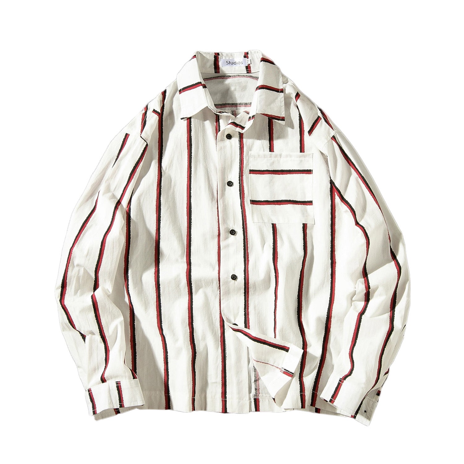 Loose striped shirt men Image