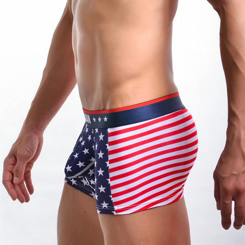 American flag printed ribbed boxers Image