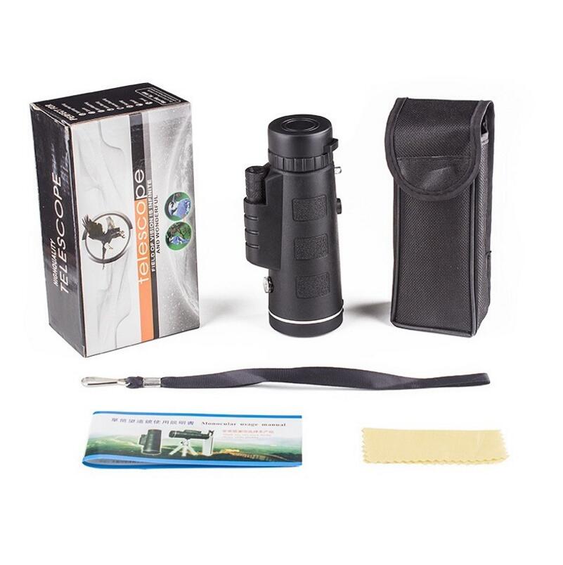 Compatible with Apple, Monocular Telescope Zoom Scope with Compass Phone Clip Tripod Image