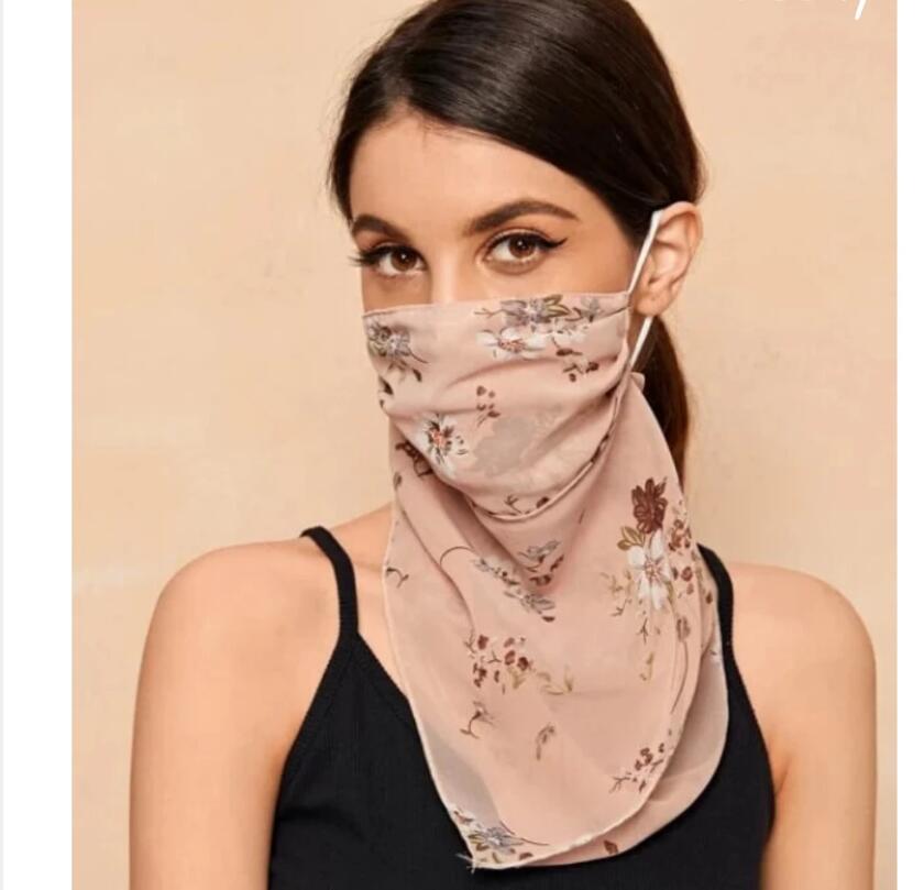 Hanging Ear Thin Face-covering Scarf Triangle Veil Scarf Image