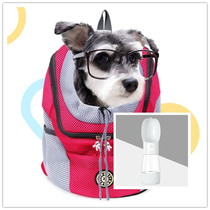 Pet Dog Carrier Carrier For Dogs Backpack Out Double Shoulder Portable Travel Outdoor Carrier Bag Mesh Image