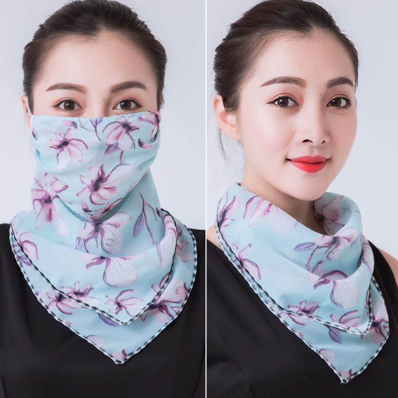 Hanging Ear Thin Face-covering Scarf Triangle Veil Scarf Image