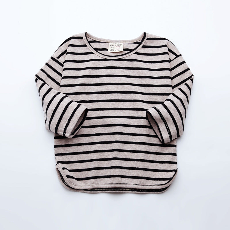 Fashion Striped Print 2021 Kids Baby Girls Clothes Cotton Long Sleeve T Shirts For Children Girls Autumn Spring Baby Clothing Image