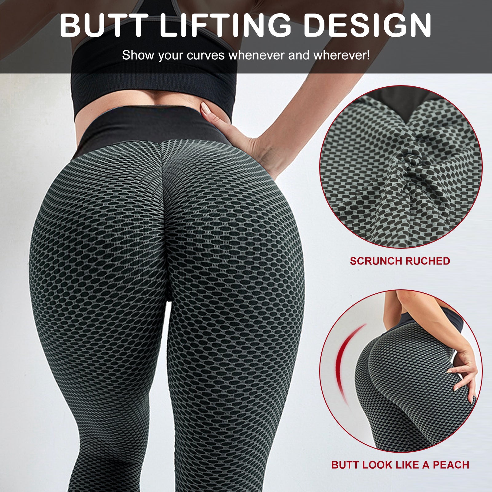 TIK Tok Leggings Women Butt Lifting Workout Tights Plus Size Sports High Waist Yoga Pants Small Amazon Banned Image