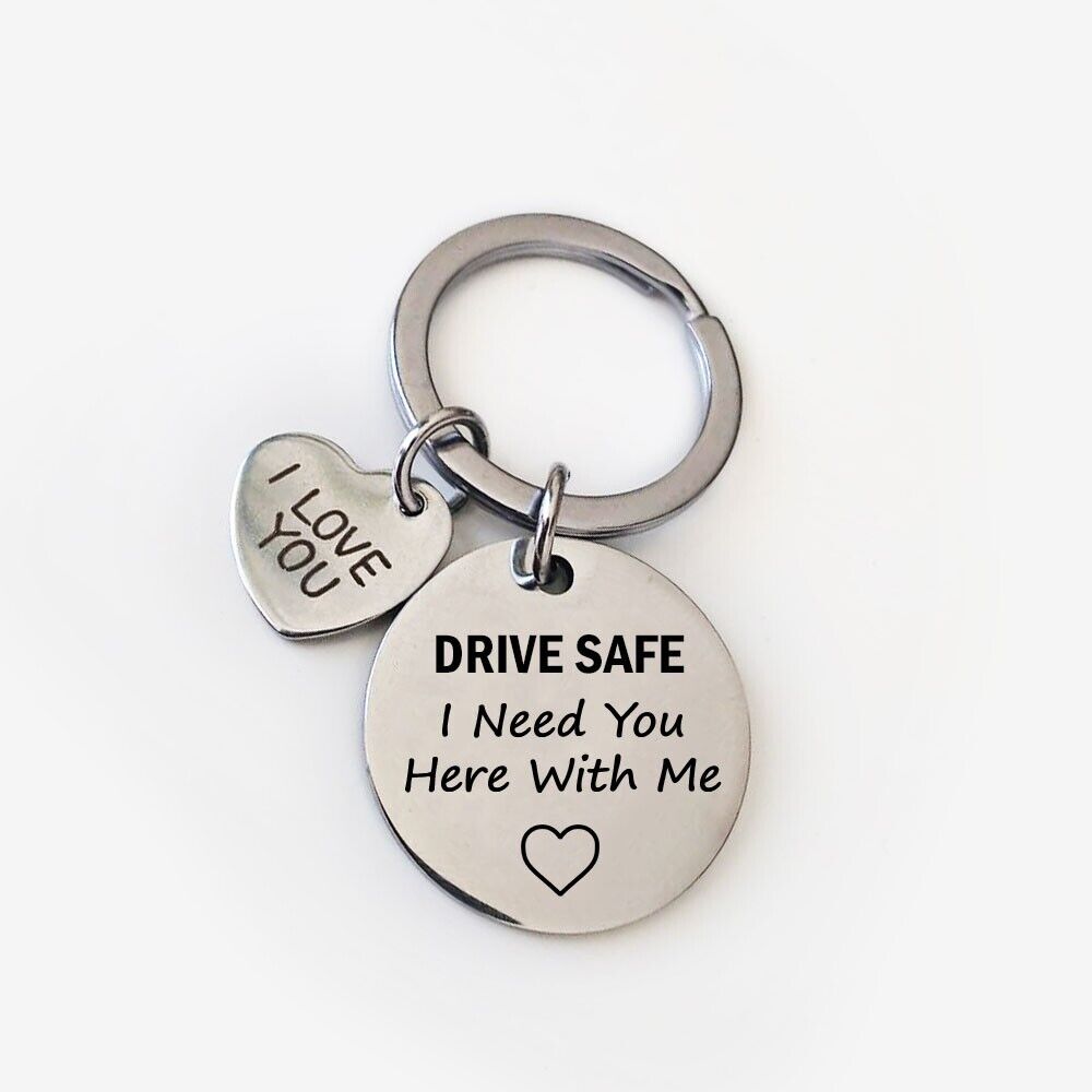 Boyfriend Husband Dad Couples Birthday Gifts Keychain Love Keyring - Drive Safe Image