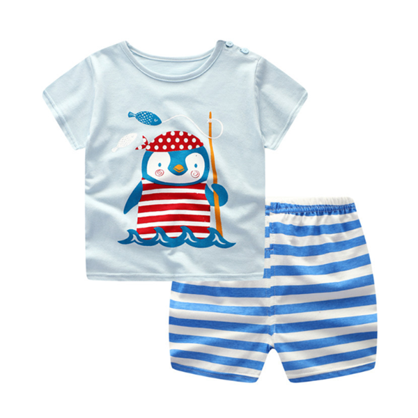 Cartoon Clothing Baby Boy Summer Clothes T-shirt Baby Girl Casual Clothing Sets Image