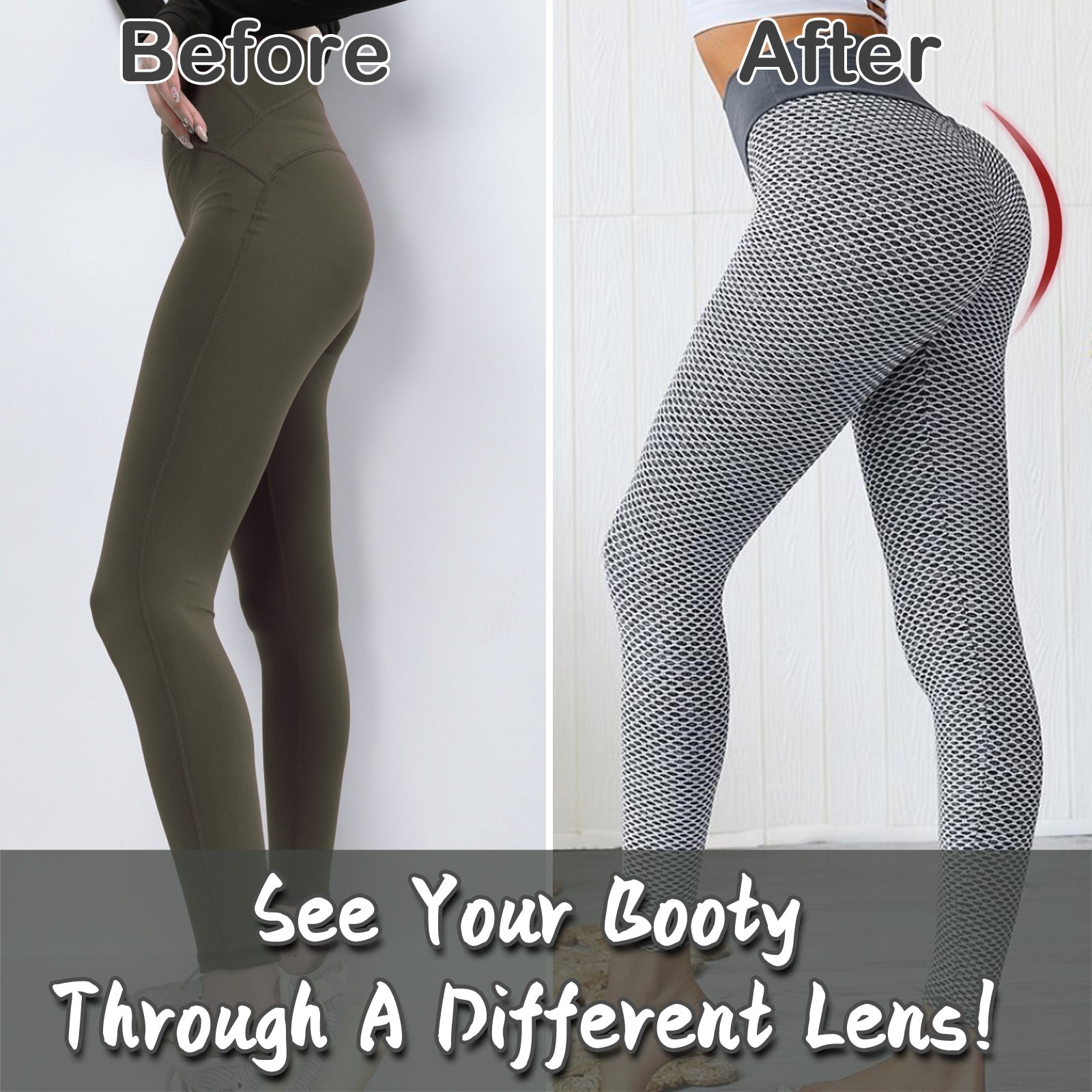 TIK Tok Leggings Women Butt Lifting Workout Tights Plus Size Sports High Waist Yoga Pants Light Grey Image