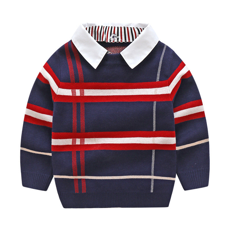 Boys plaid jacquard sweater Image