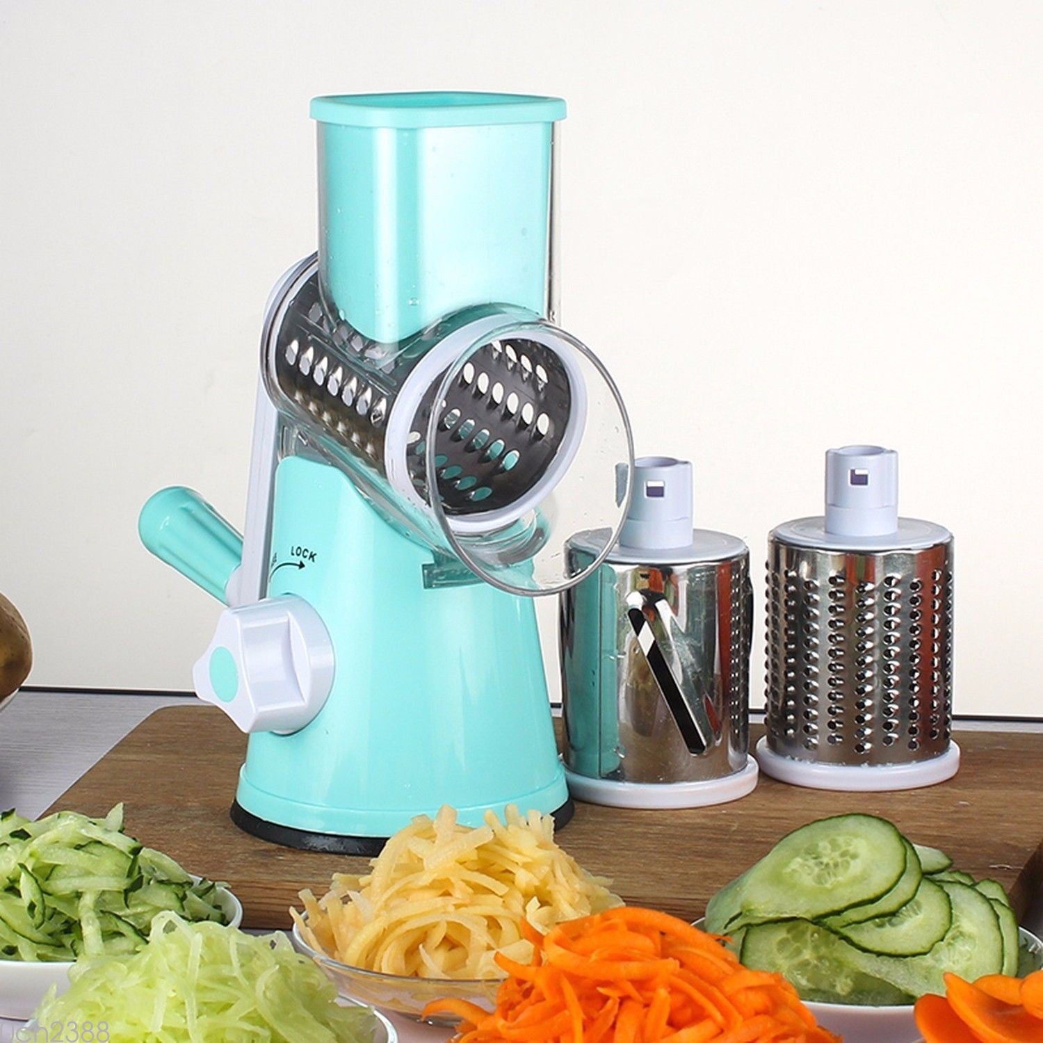 Vegetable Cutter Round Mandoline Slicer Potato Julienne Carrot Grater Cheese Image