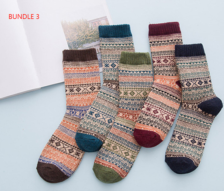 Winter Thick Warm Stripe Wool Socks Casual Sock Business Socks Image