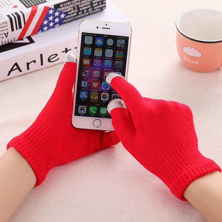 Knit Gloves Ladies Jacquard Touch Screen Warm Fashion Winter Gloves Image