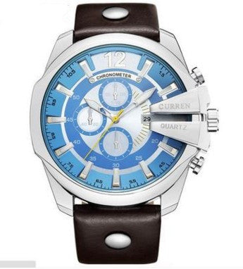 Fashionable Large Dial Decorated Three-eye Men's Watch Image