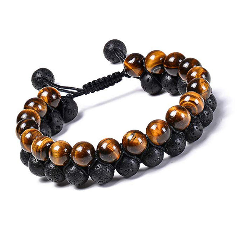 Tiger Eye Couple Bracelets Matte Black Agate Beads Bracelet Image