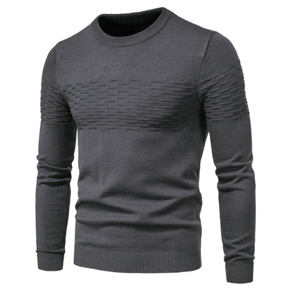 Men's casual slim pullover round neck bottoming shirt