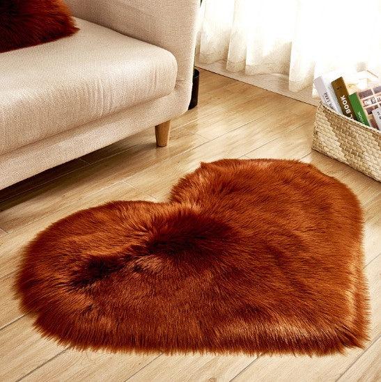 Plush Heart Shaped Carpet Non-Slip Mat Fluffy Rug Floor Mat Blanket Sofa Cushion Foot Pad Carpets For Living Room Home Decor Image