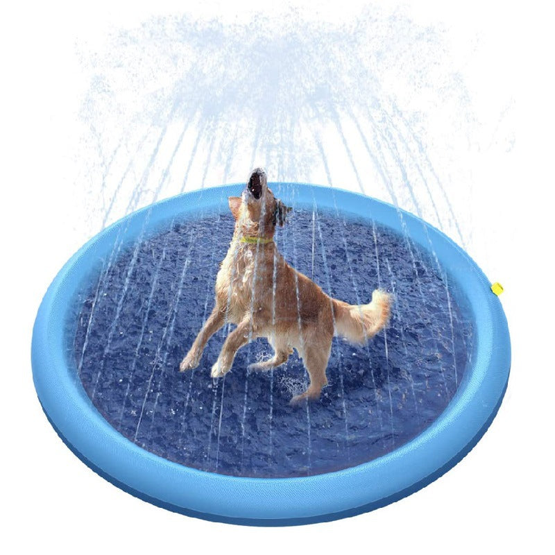 Non-Slip Splash Pad For Kids And Pet Dog Pool Summer Outdoor Water Toys Fun Backyard Fountain Play Mat Image