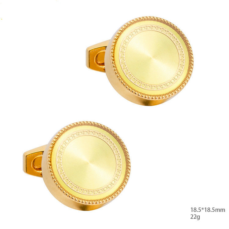 Round CD Accessories Enamel Cufflinks For Men Image