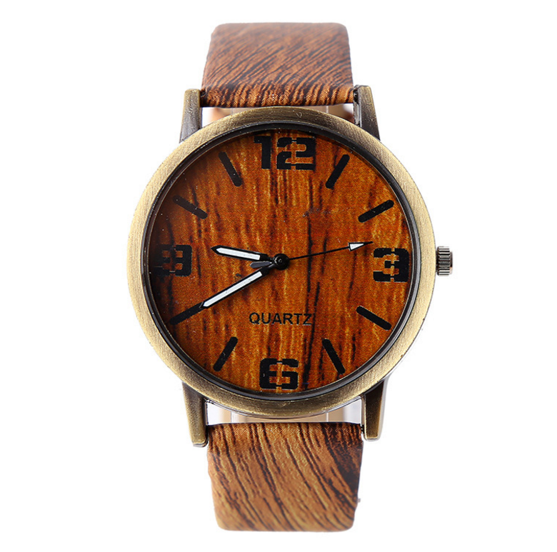 Wood Grain  Style Wrist Watch Image