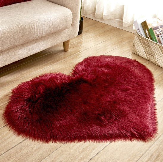 Plush Heart Shaped Carpet Non-Slip Mat Fluffy Rug Floor Mat Blanket Sofa Cushion Foot Pad Carpets For Living Room Home Decor Image