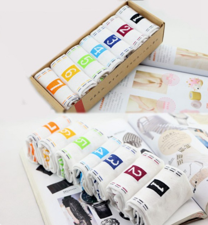 Seven days creative digital cotton socks sports socks lazy week couples socks Image