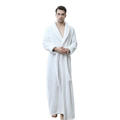 Thick waist velvet bathrobe