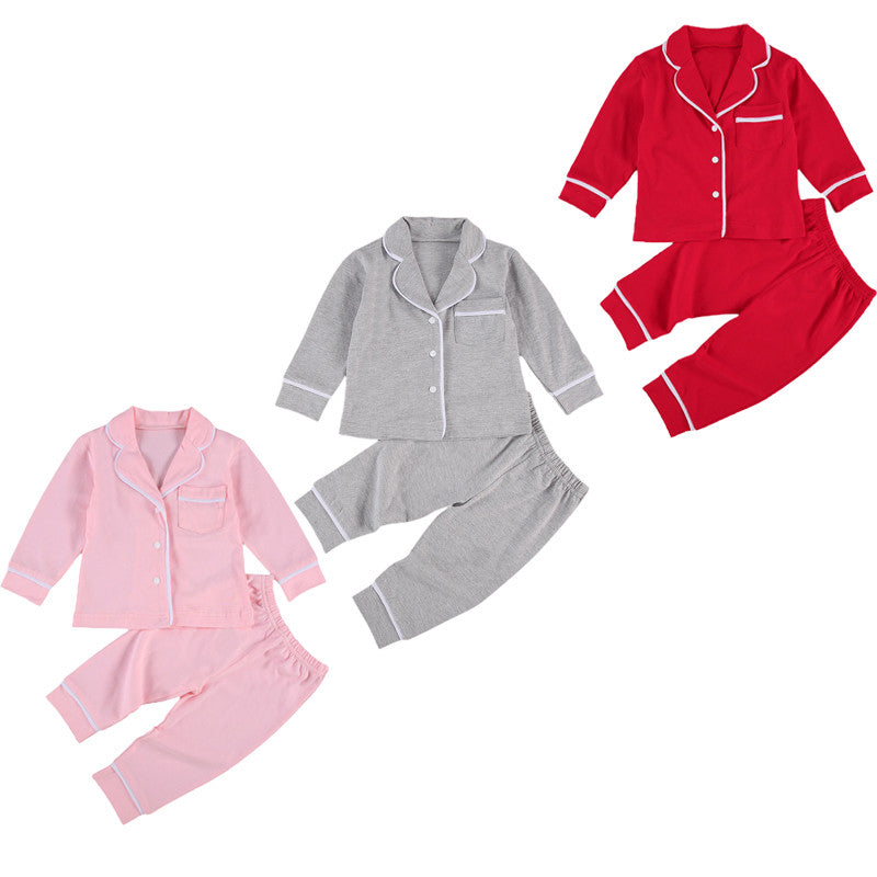 Cotton Two Piece Pajama Sets Toddler Kids Baby Girl Boy Image