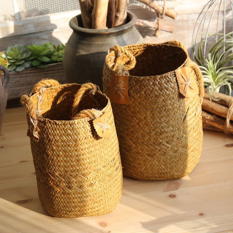 Hand woven basket flower basket basket rattan Image