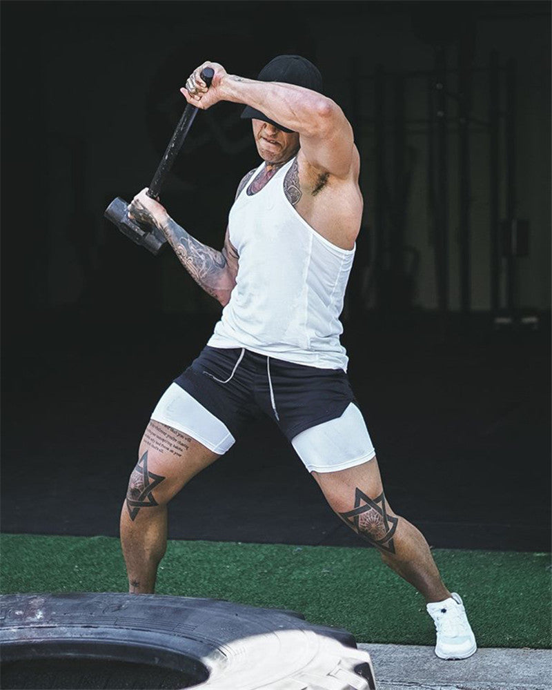 Summer Running Shorts Men 2 in 1 Sports  Shorts Image