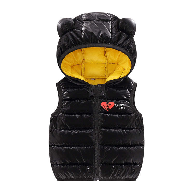 Children Warm Down Vest Autumn Baby Boys Girls Sleeveless Waistcoat Kids Outerwear Vests Children Hooded Jackets Image