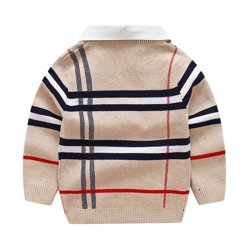 Boys plaid jacquard sweater Image