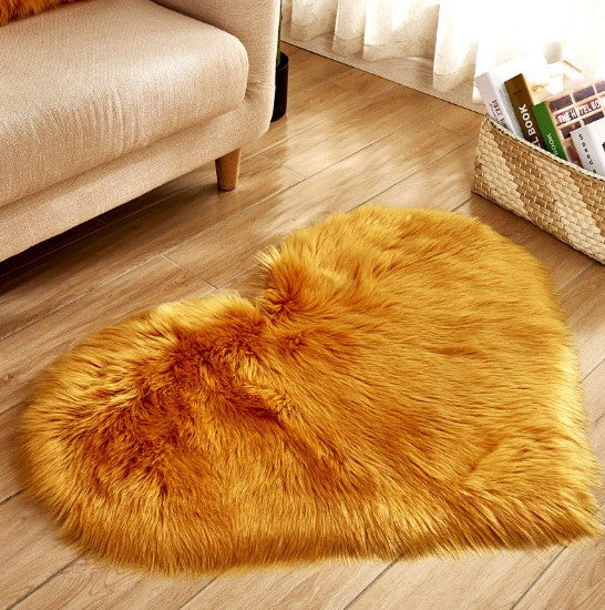 Plush Heart Shaped Carpet Non-Slip Mat Fluffy Rug Floor Mat Blanket Sofa Cushion Foot Pad Carpets For Living Room Home Decor Image