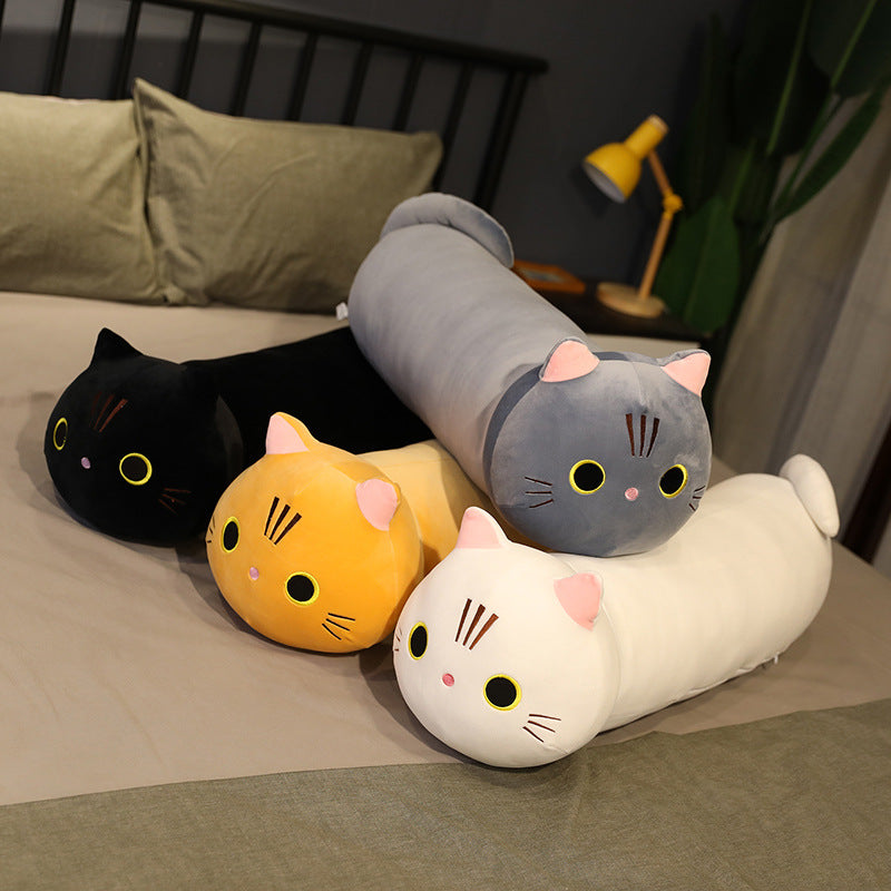 Large Size Cartoon Cat Plush Toys Stuffed Cloth Doll Long Animal Pillow Cushion Image