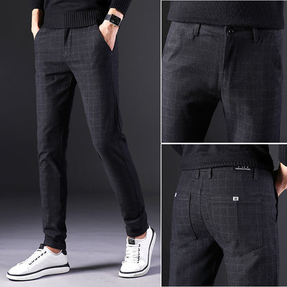 Slim straight trousers men