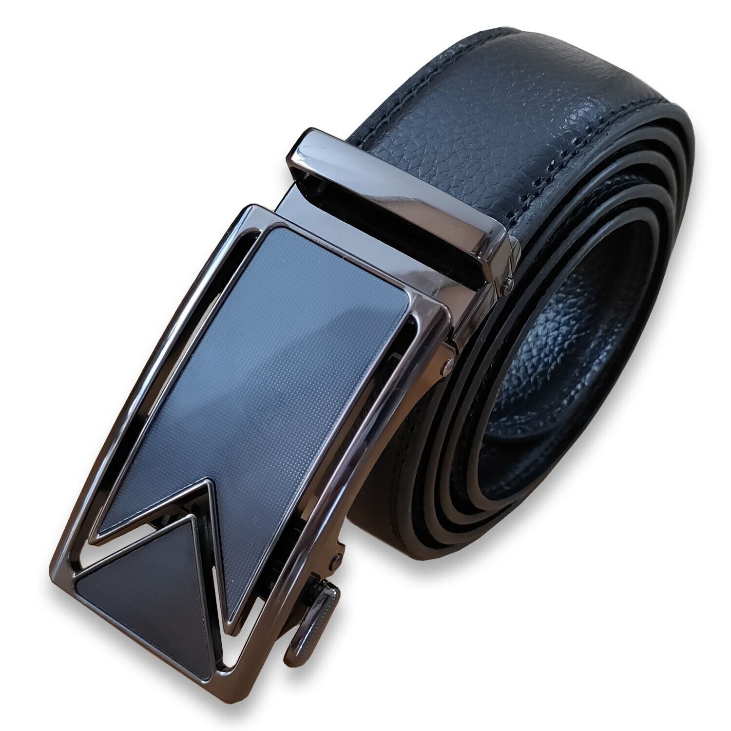 Microfiber Leather Mens Ratchet Belt Belts For Men Adjustable Automatic Buckle Image