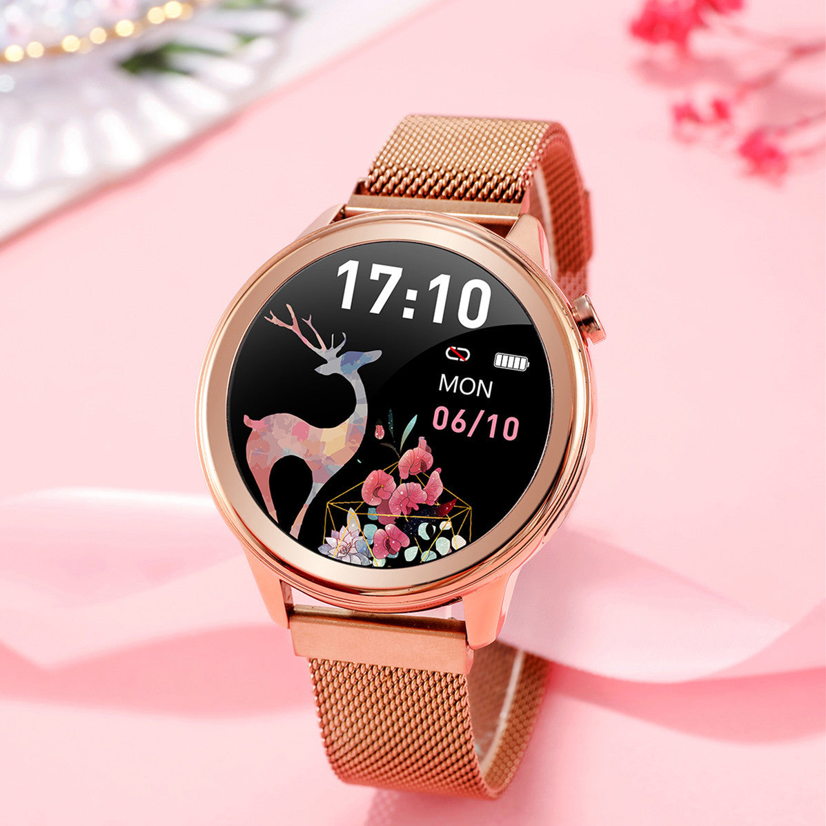 Fashion Smart Watch Ladies Heart Rate Blood Pressure Multifunctional Sport Watch Men Women Waterproof Image