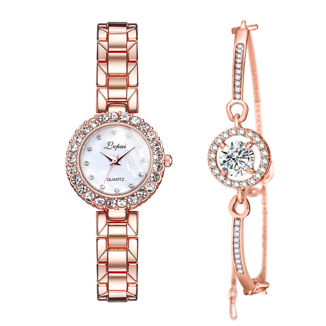 Watches-Set Bangle Clock Bracelet Wrist-Watch Quartz Women Fashion Ladies Brand Luxury Image