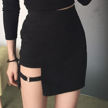 Korean Style Black Hip Skirts Irregular Hem Pencil Micro Mini Skirt Slim Women Party Skirts Black Bodycon Short Skirt Image