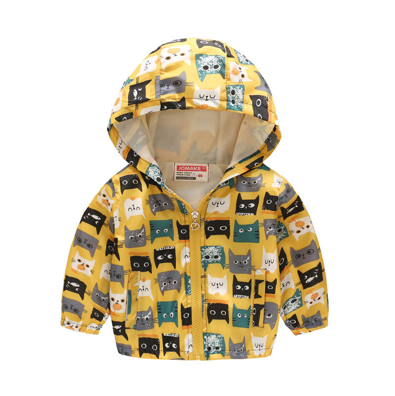 Hooded jacket with print pattern Image