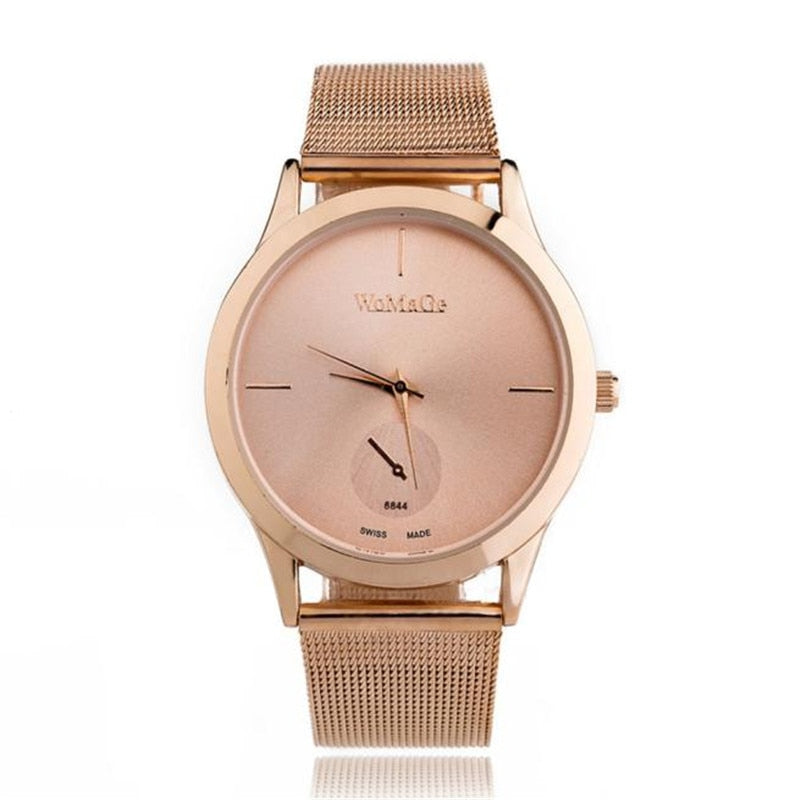 Fashion Alloy Belt Mesh Watch Unisex women's watches Minimalist Style Quartz Watch relogio feminino saat Watches for women Image