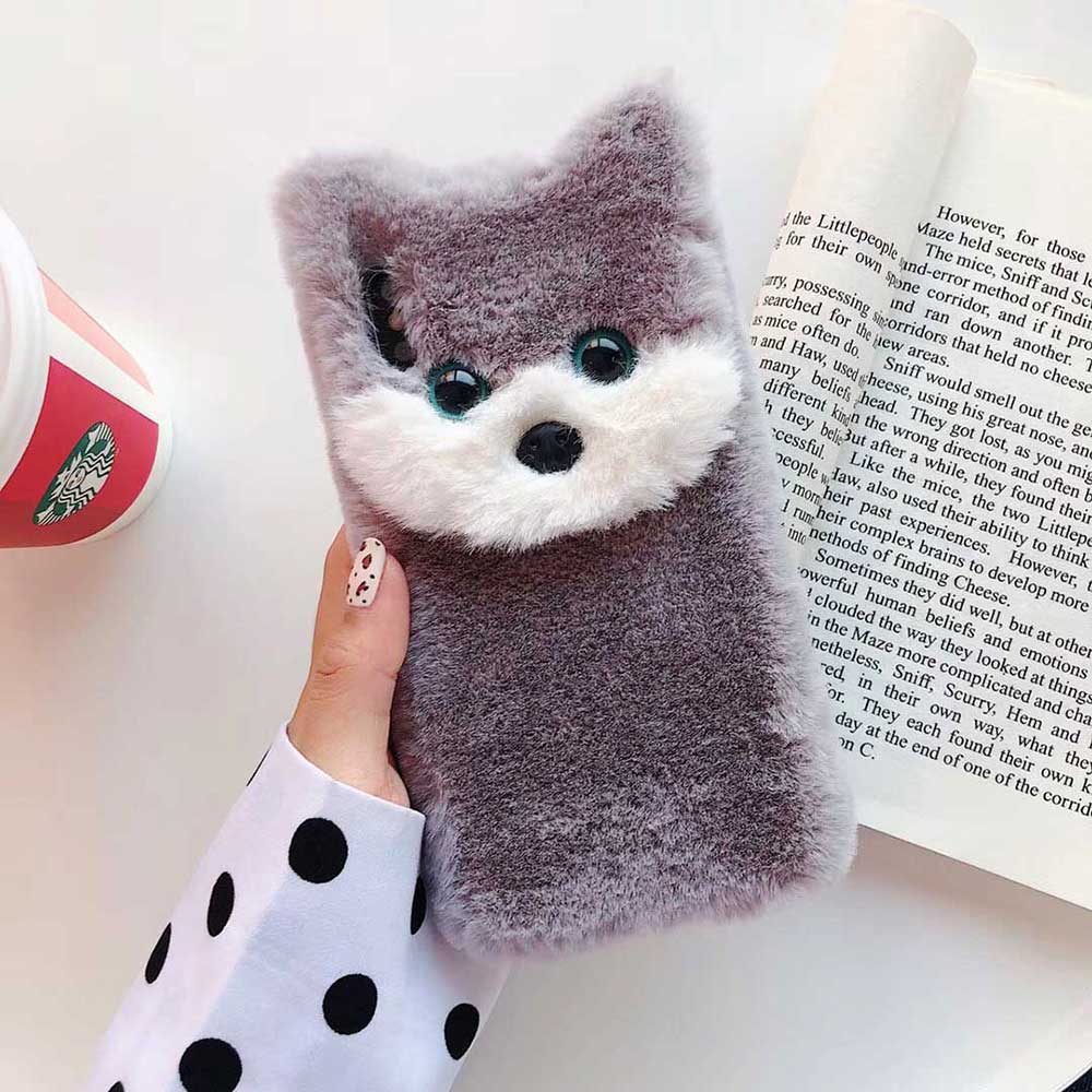 Plush dog phone case soft case Image