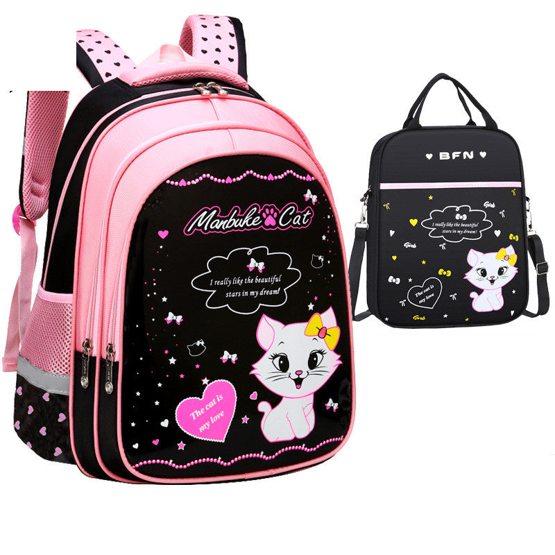 Kids School Cute Cat Print Backpack Image