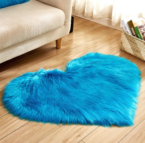 Plush Heart Shaped Carpet Non-Slip Mat Fluffy Rug Floor Mat Blanket Sofa Cushion Foot Pad Carpets For Living Room Home Decor Image