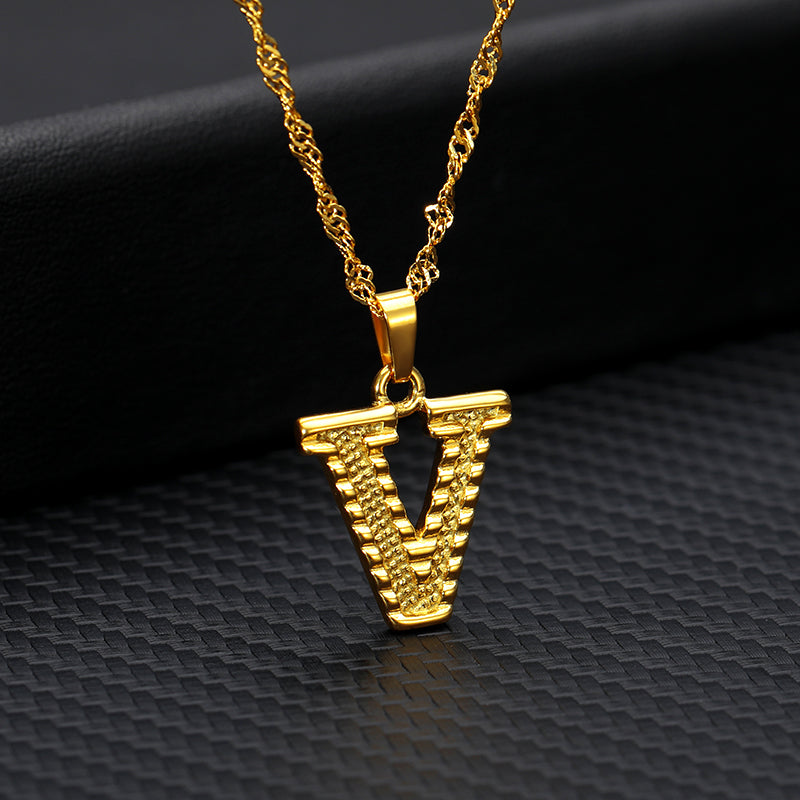 26 letters gold-plated pendant necklace Image