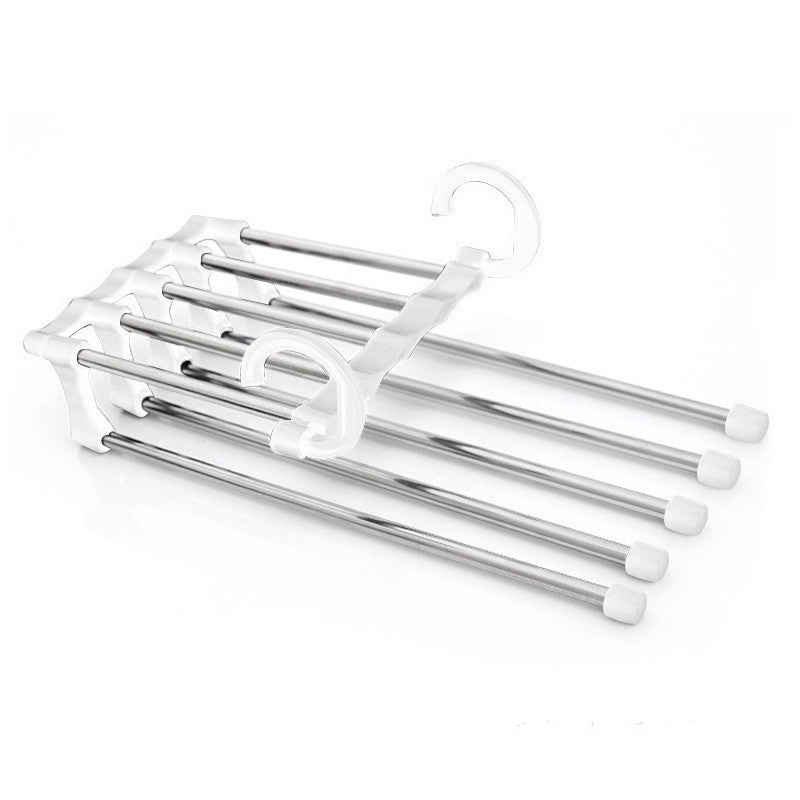 5 In 1 Wardrobe Hanger Multi-functional Clothes Hangers Pants Stainless Steel Magic Wardrobe Clothing Hangers For Clothes Rack Image