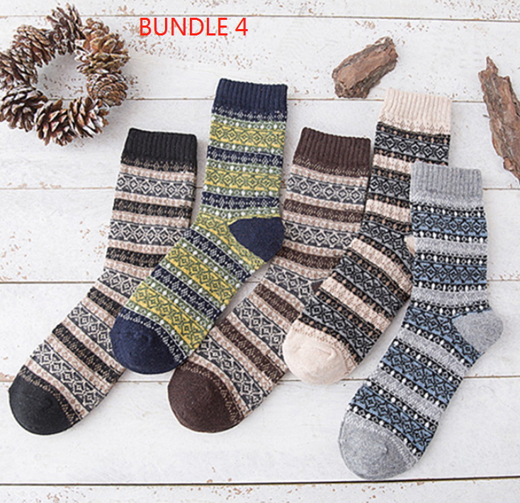 Winter Thick Warm Stripe Wool Socks Casual Sock Business Socks Image