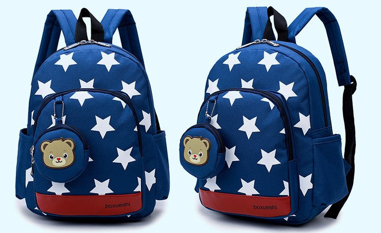 A small bear nursery school bag double shoulder bag Image