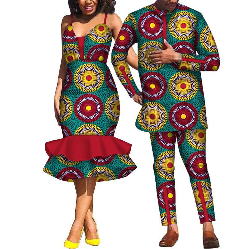 Couple clothing suspender skirt African clothing Image