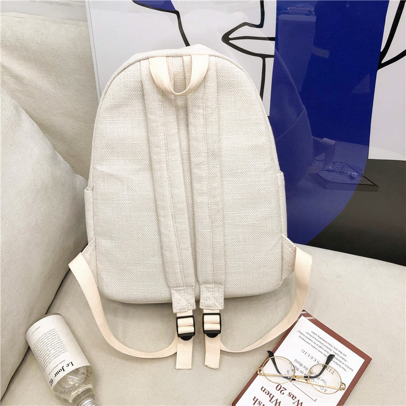 New Fashion Joker Simple Solid Color Backpack Image