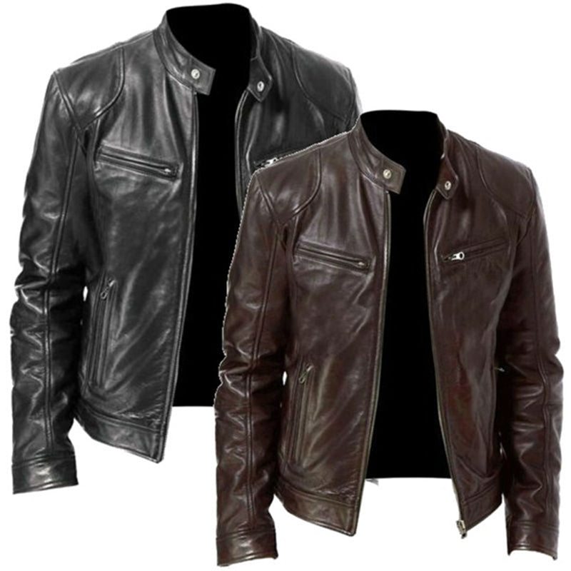 PU Leather Jacket Slim Leather Jacket Image