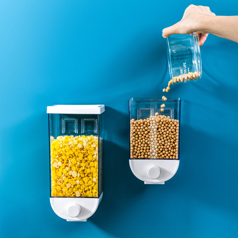 Kitchen Food Storage Easy Press Container Cereal Dispenser Wall Mounted Food Storage Box Image